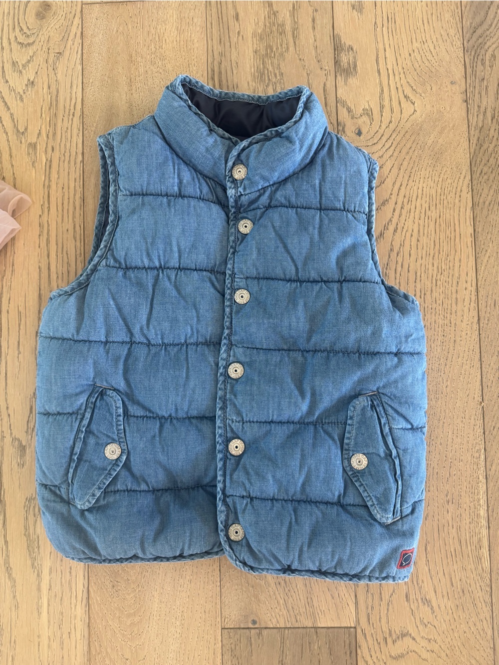 Gap Kids ED Denim Puffer Vest Blue Size M Regular